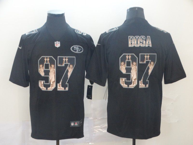 Men San Francisco 49ers #97 Bosa Black Goddess fashion Edition Nike NFL Jerseys